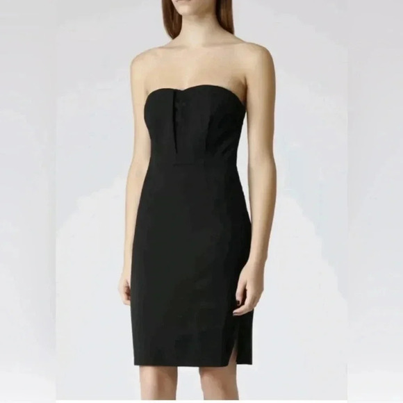 Reiss Black Delmano Bustier Strapless Mini Dress Women’s Size 4 - Picture 1 of 16